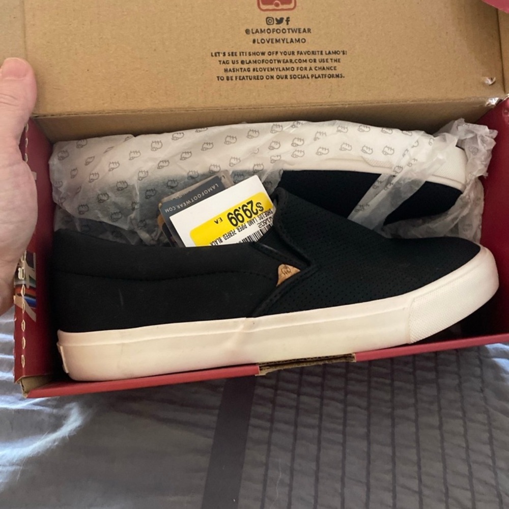 LAMO Women's Black Slip-On Sneakers